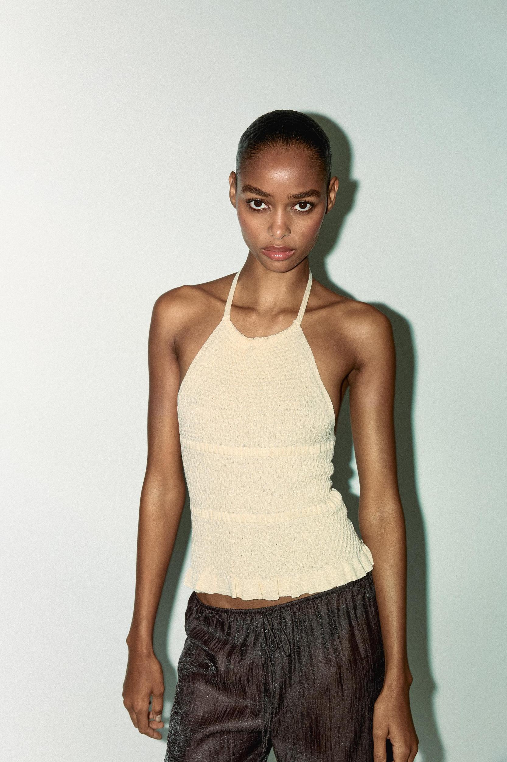 WRINKLED SEMI-SHEER PANTS Product Image