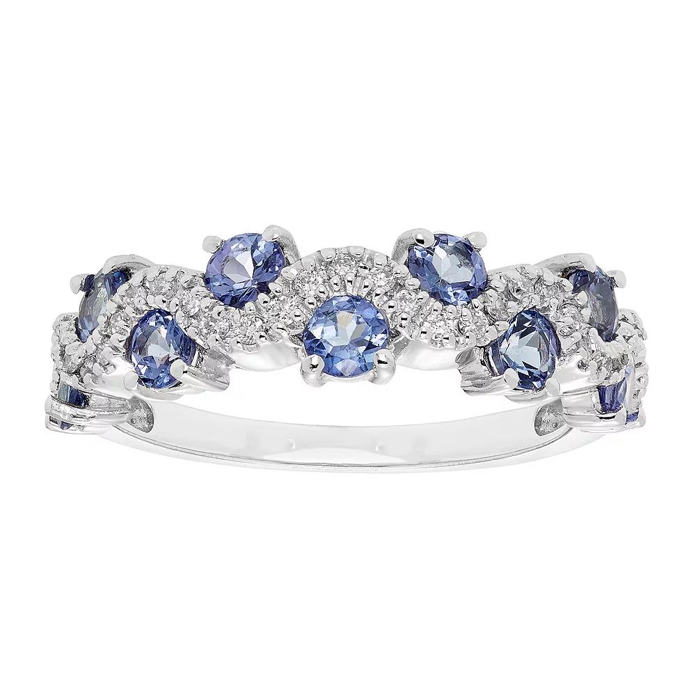 The Regal Collection 14k Gold 1/6 Carat T.W. Diamond & Tanzanite Ring, Women's,  Product Image