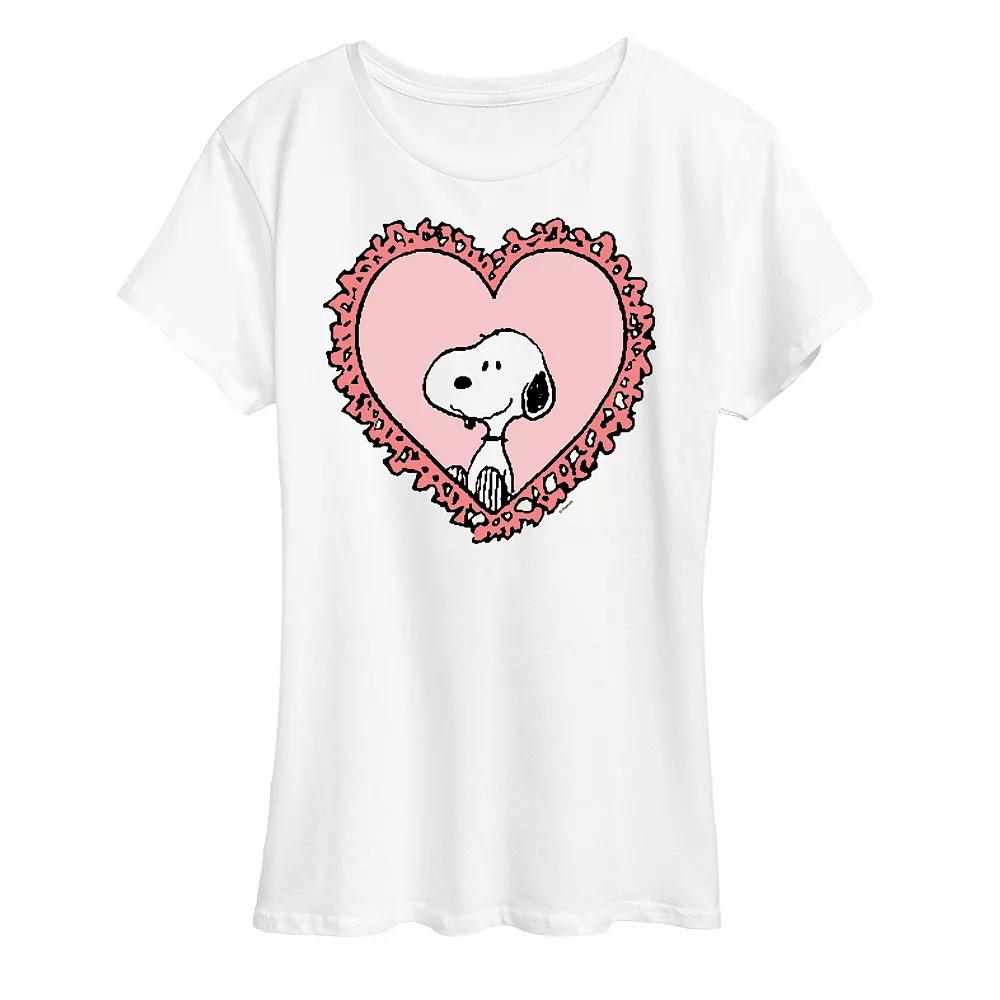 Women's Peanuts Snoopy Heart Frame Graphic Tee,  Product Image