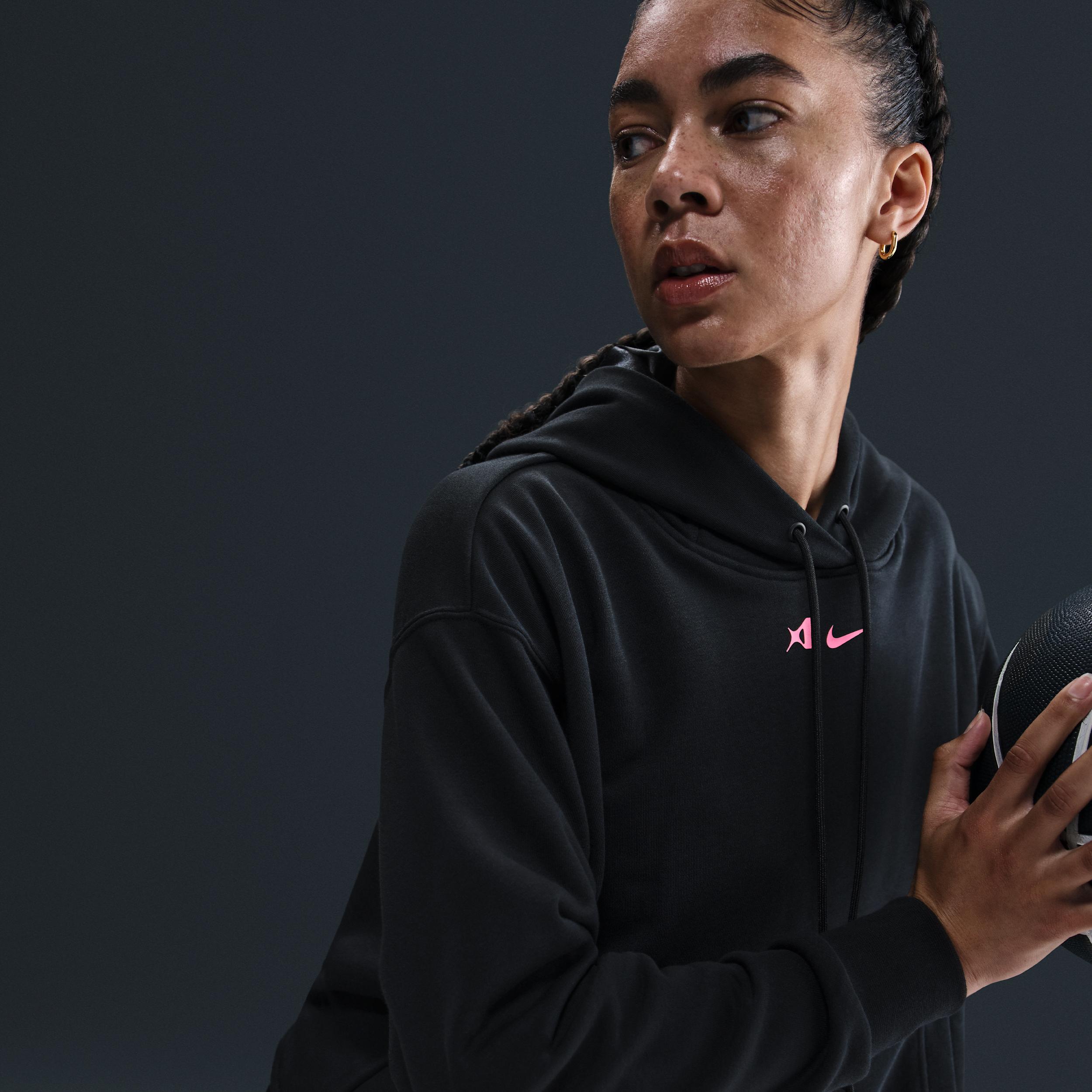 Nike Womens Aja Wilson Oversized Cropped Basketball Hoodie | HM7707-011 Product Image
