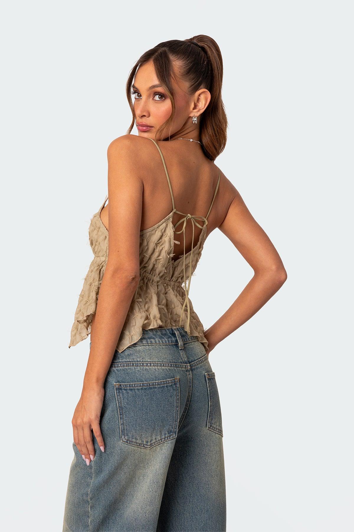Flutter Frilled Tie Back Top Product Image