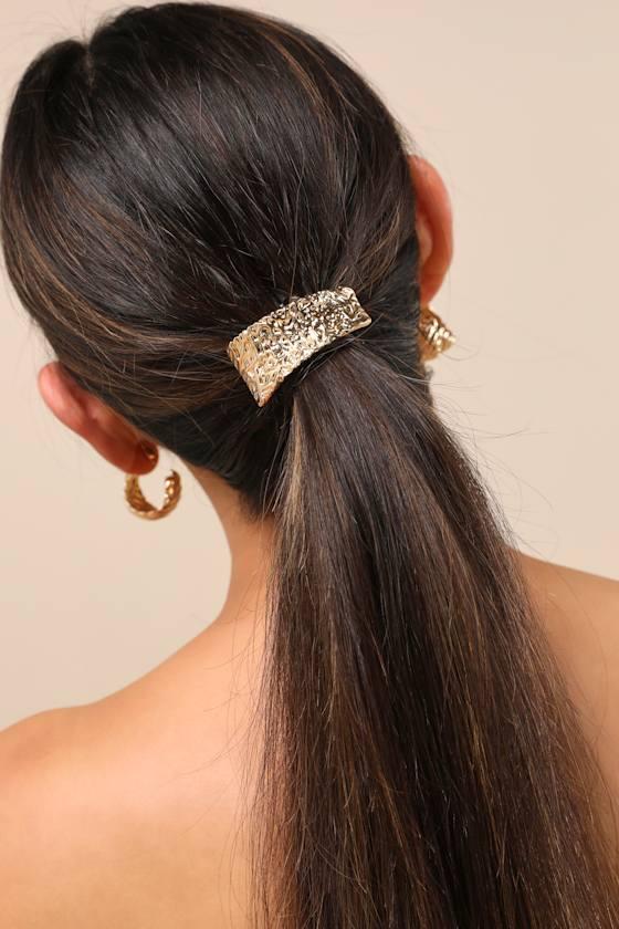 Kayra Gold Textured Three-Piece Hair Band Set Product Image