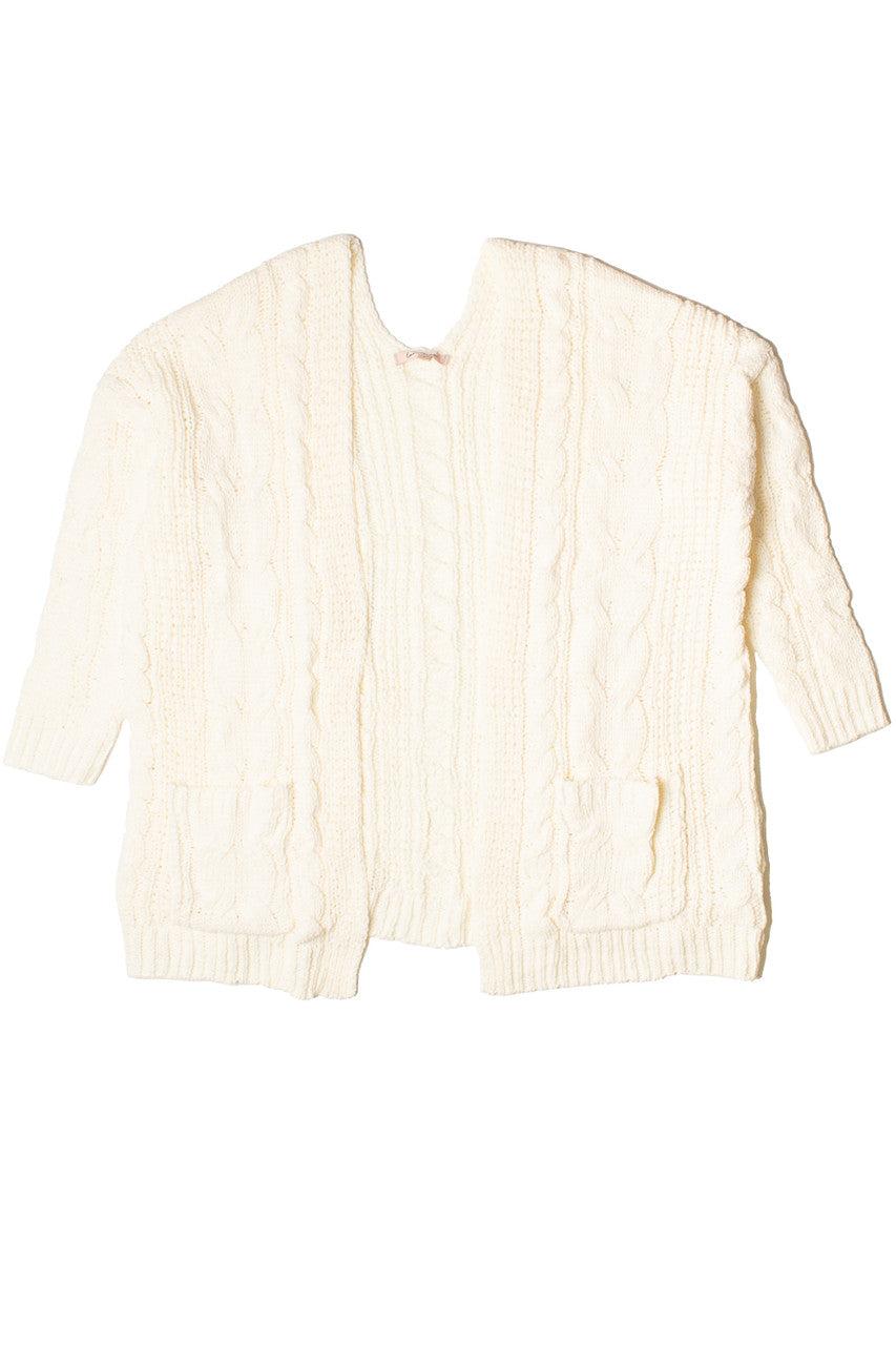 Oversized Cable Knit Open Front Cardigan Product Image
