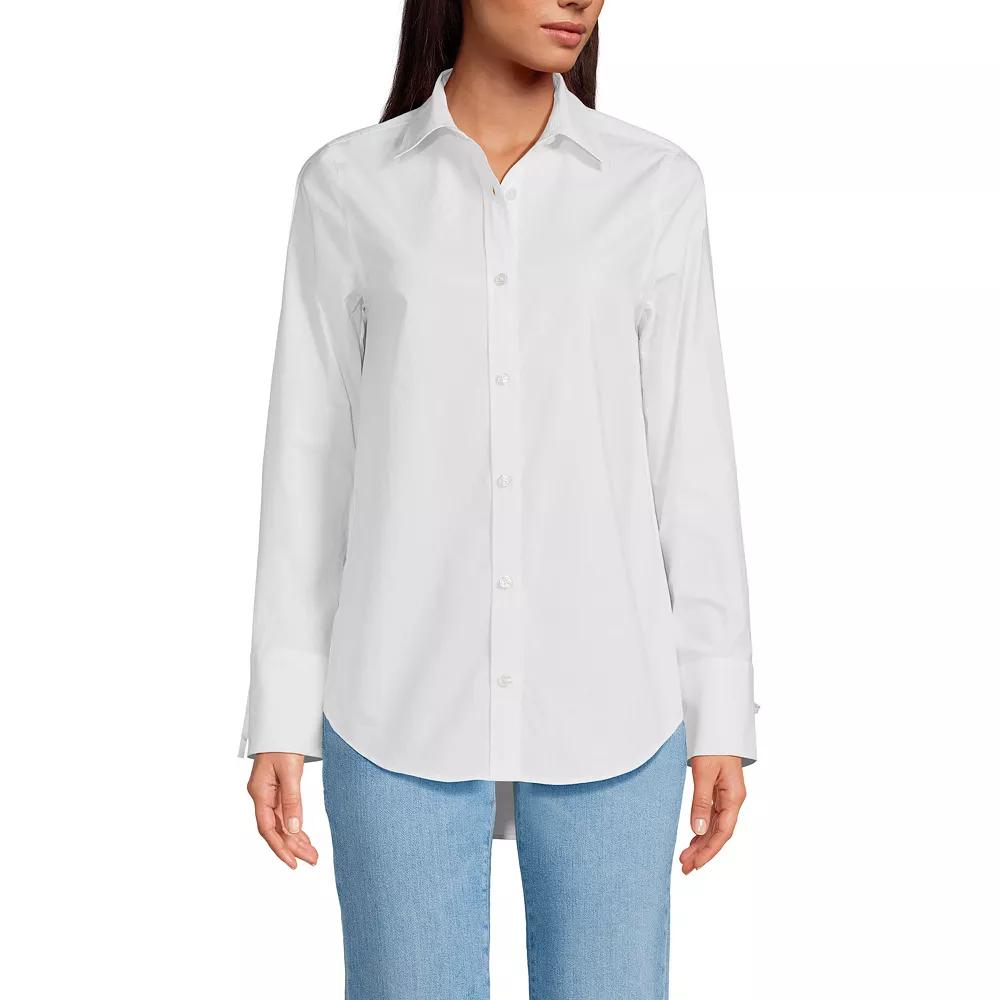 Women's Lands' End Poplin Tie Sleeve Shirt,  Product Image