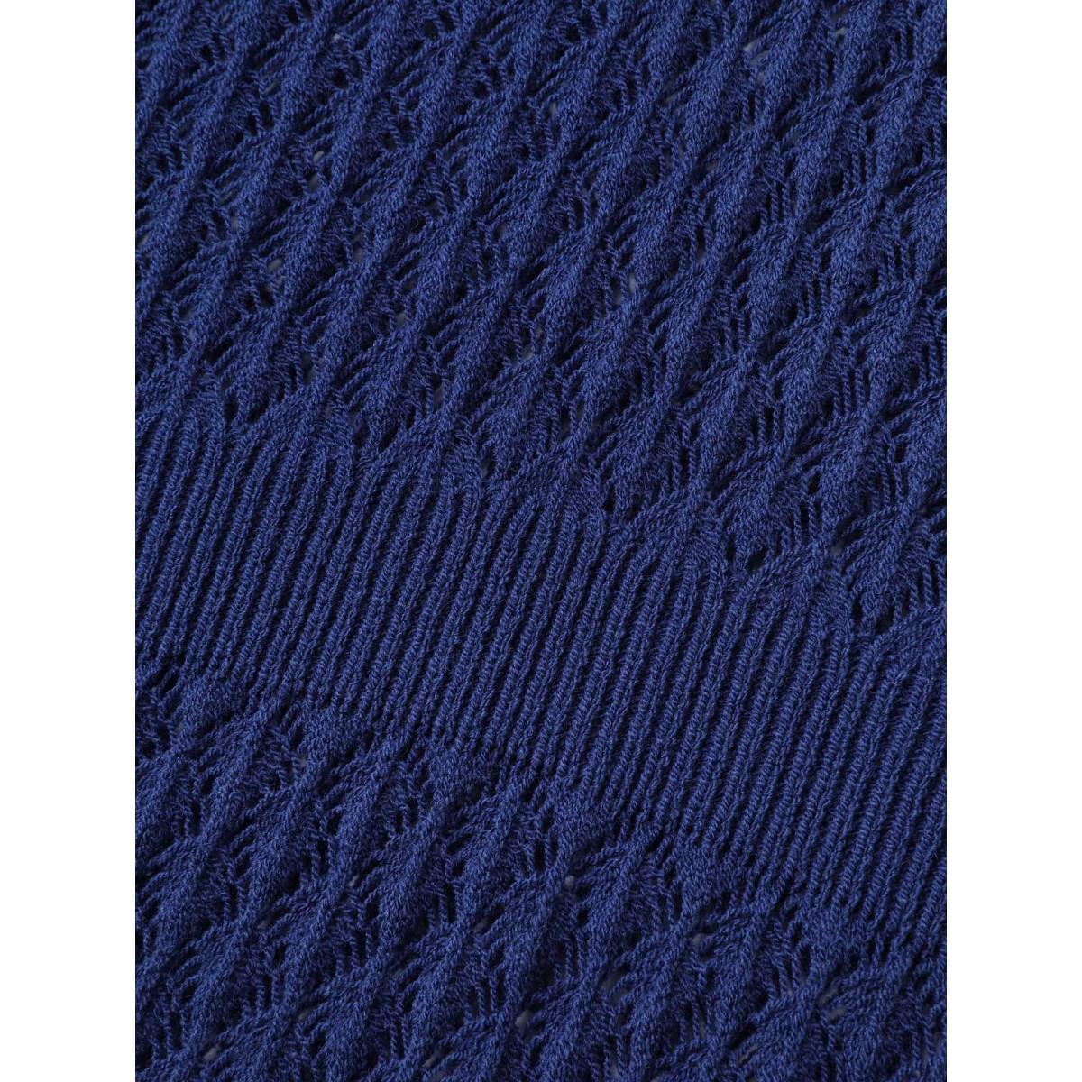 Plus Size Crochet Waist-Defining Swim Cover-Up Women's Swimwear Indigo Beach Loose Texture Curve Swim Cover Ups BloomChic 22-24/3X Product Image