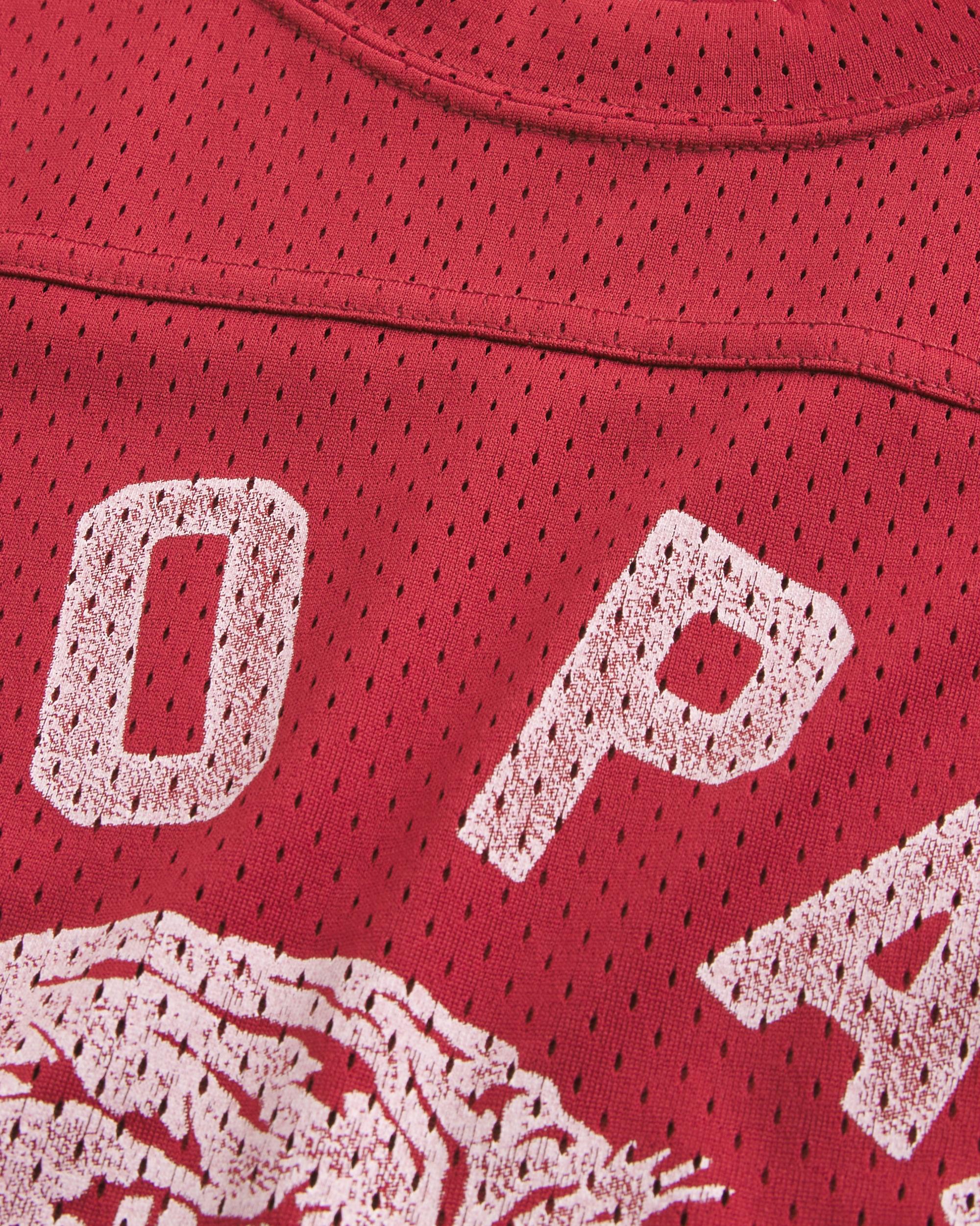 Boxy Crop Mesh Graphic Jersey Product Image