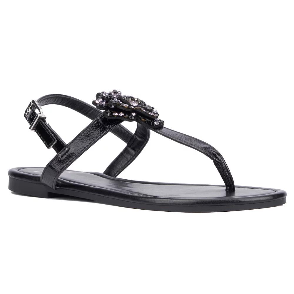 New York & Company® Ailis Women's T-Strap Sandals, Size: 8, Black Product Image