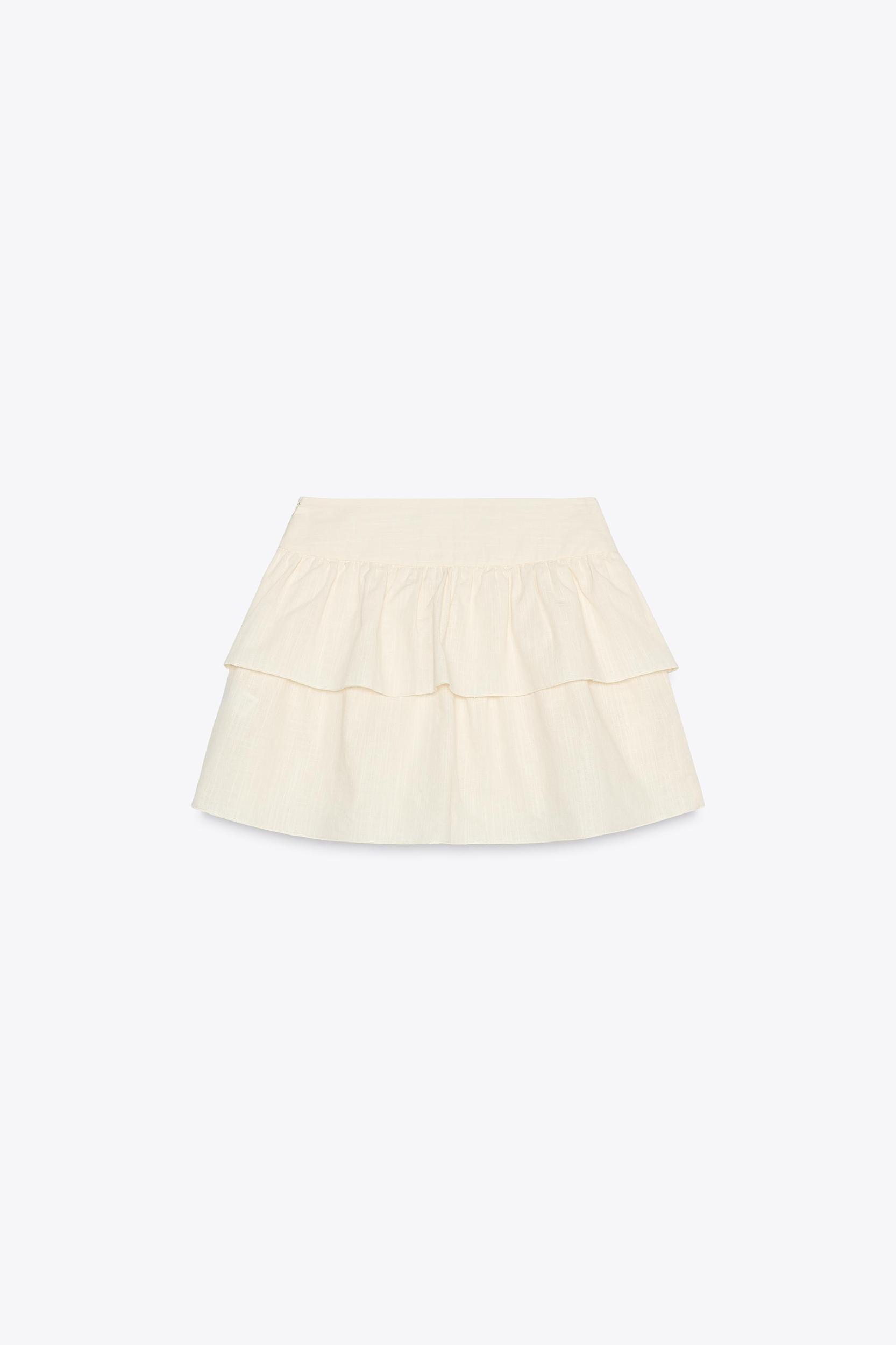 CROCHET RUFFLE MINI SKIRT Product Image