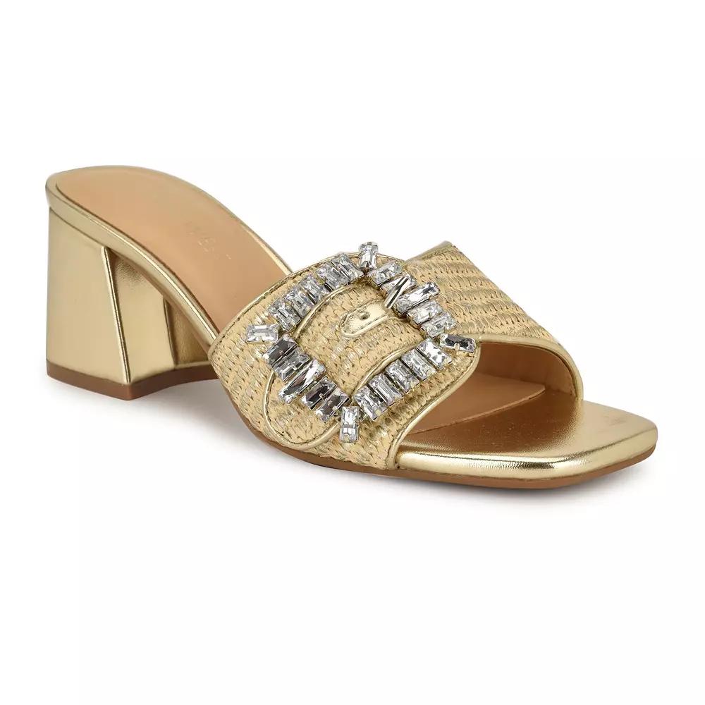 Nine West Geanila Block Heel Women's Dress Sandals, Size: 5, Gold Product Image