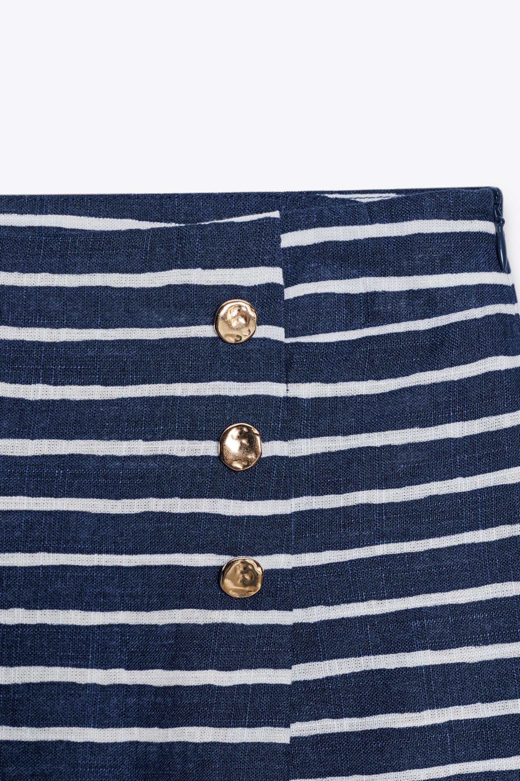 STRIPED LINEN SHORTS Product Image