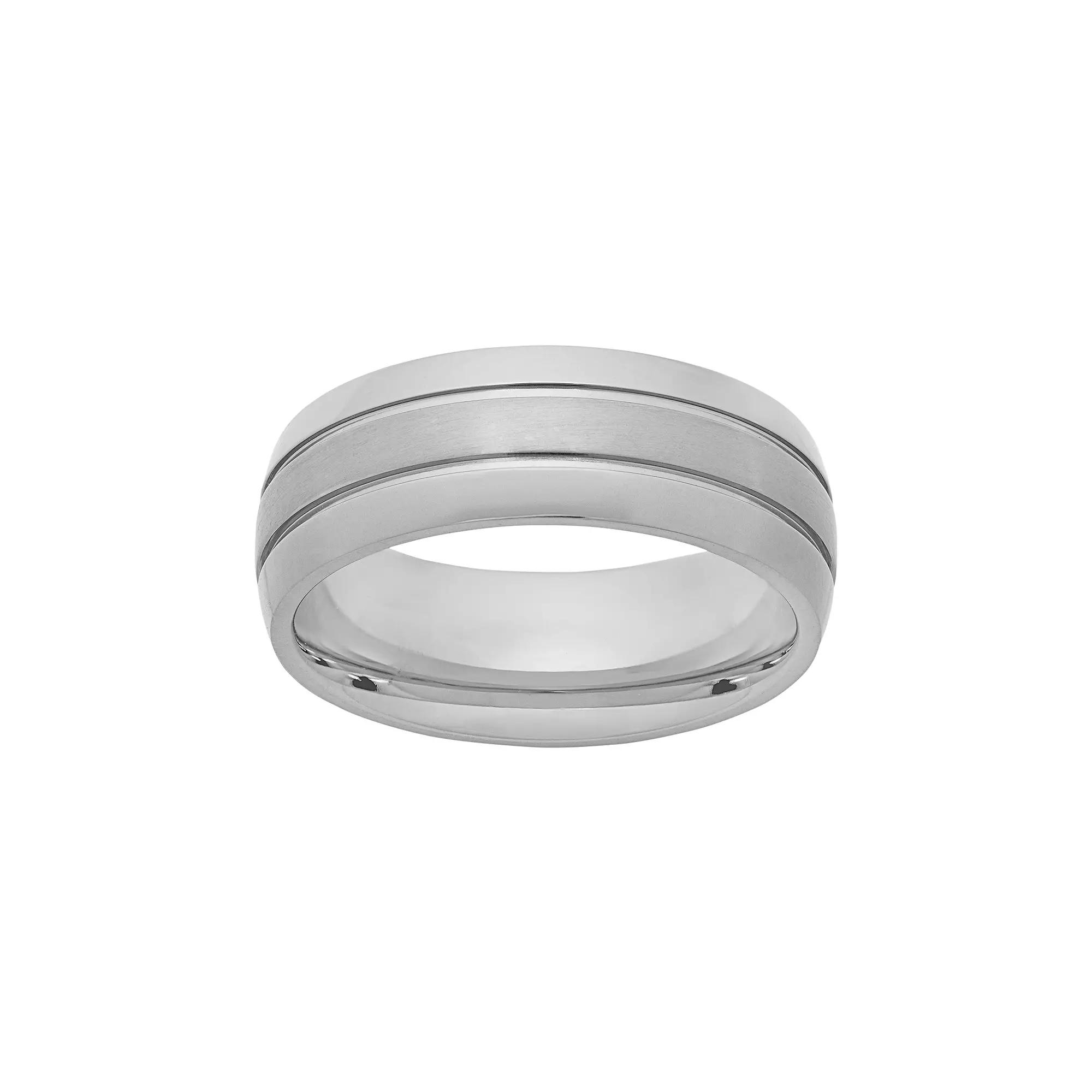Titanium Striped Wedding Band - Men, Mens White Product Image