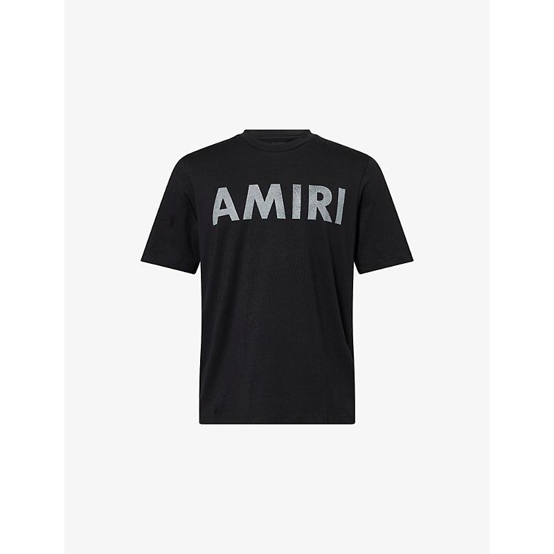 AMIRI Black Cotton T-shirt With Bold Logo Statement Product Image