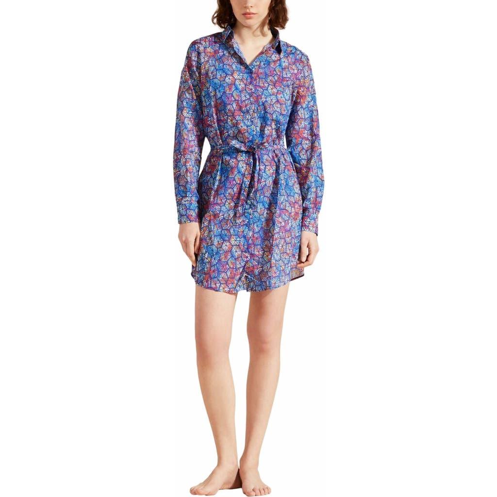 Vilebrequin Women's Carapaces Cotton Voile Shirt Dress in Bleu De Mer at Nordstrom, Size Large Product Image