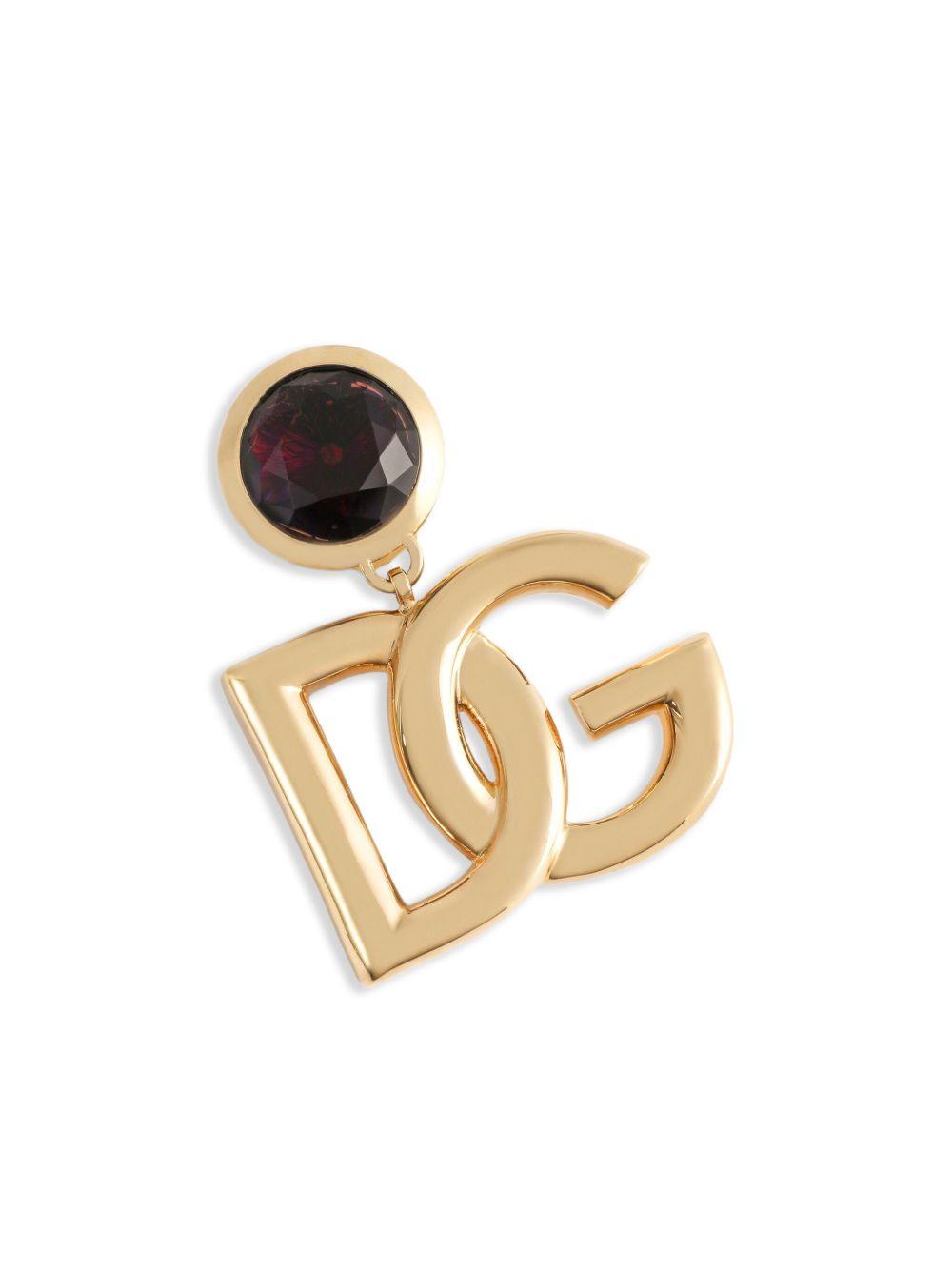 DOLCE & GABBANA Logo-plaque Earrings In Gold Product Image