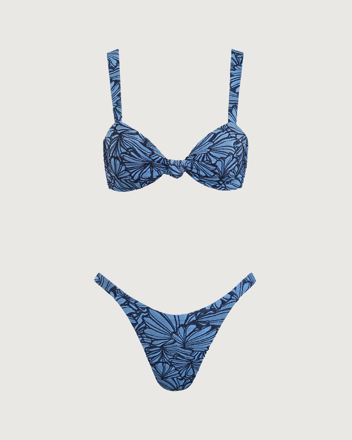 Blue Geometric Twist Bikini Set Product Image