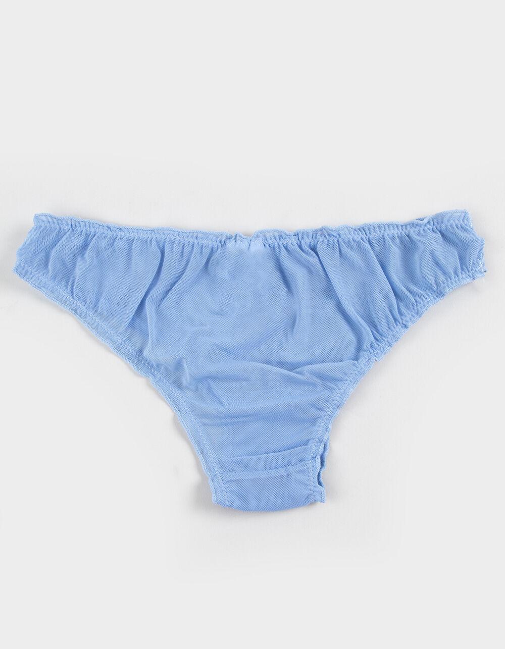 FULL TILT Lettuce Edge Mesh Bikini Panties - BLUE Product Image