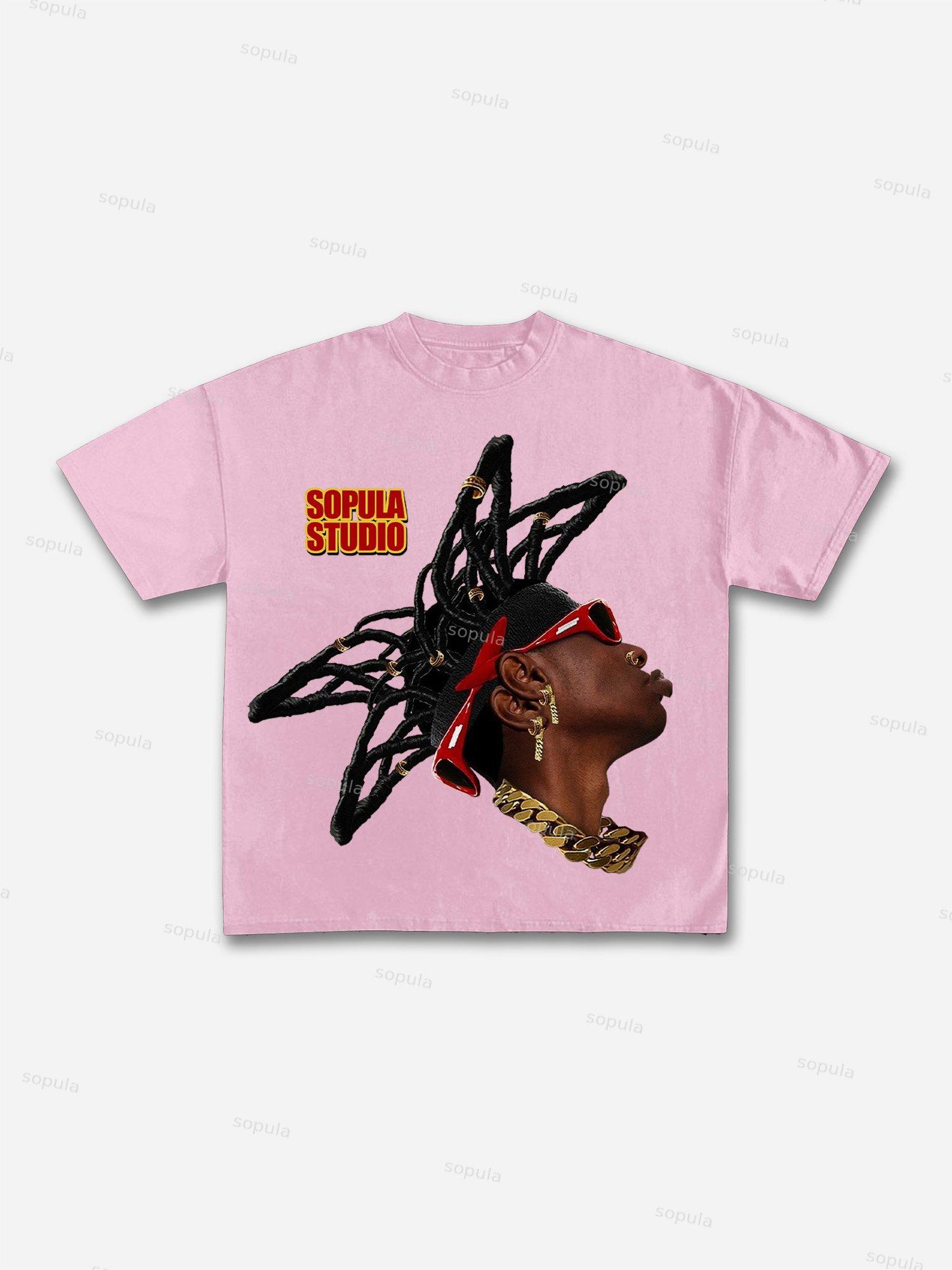 I Am Allergic To People Fun Portrait Print Cotton T-shirt Product Image