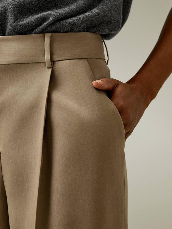 Retro Cropped Flare Trousers Product Image