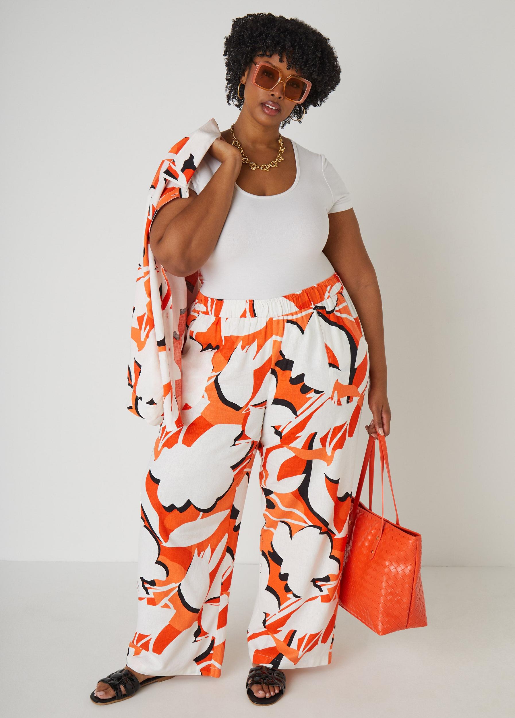 Floral Linen Blend Pants Product Image