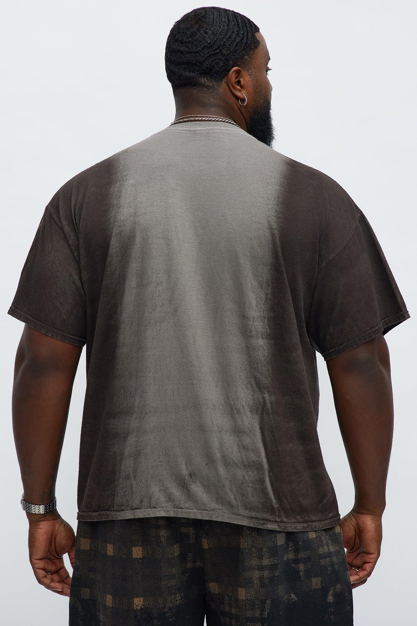 Split Up Washed Tee - Dark Brown Male Product Image