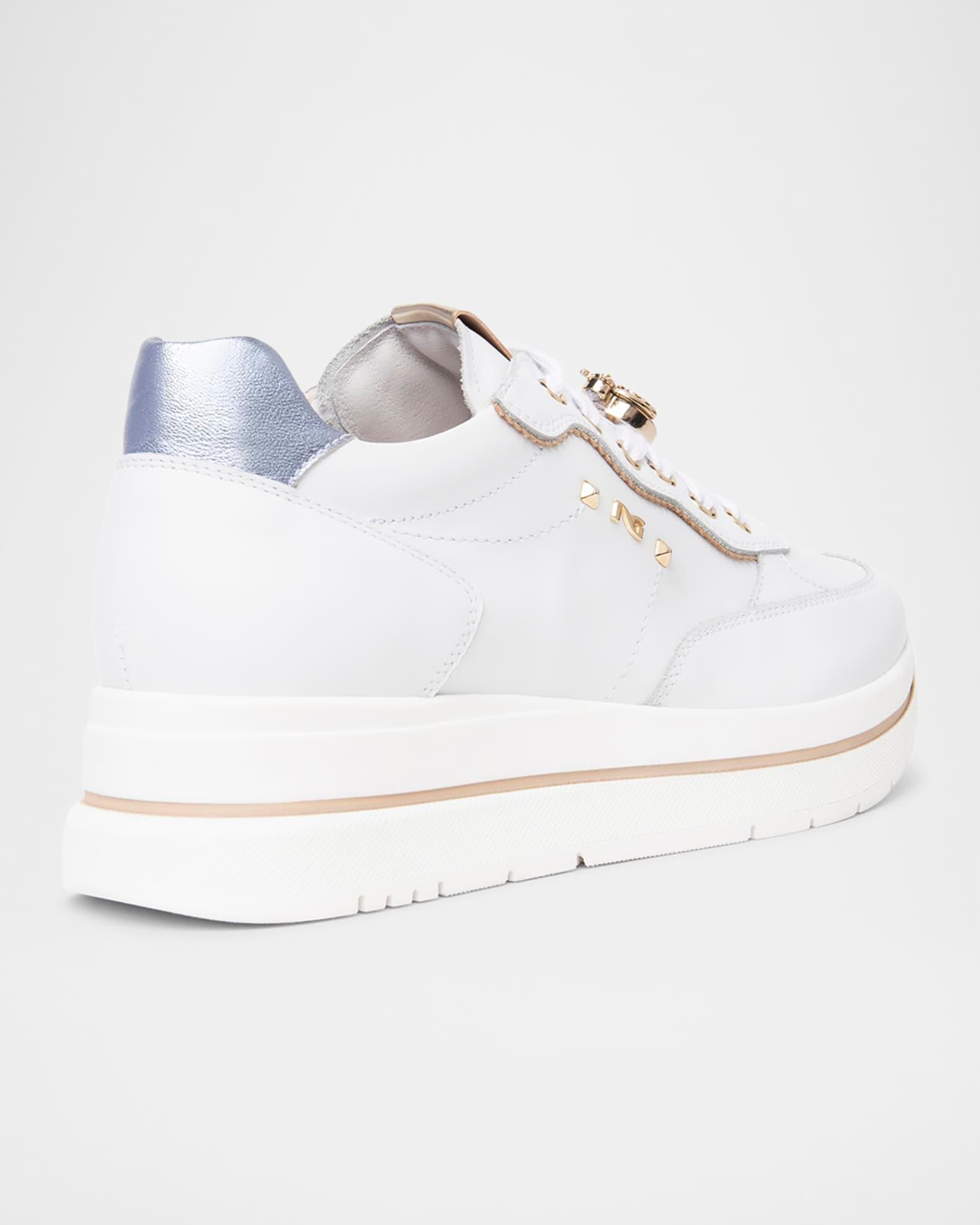 Leather Jeweled Low-Top Sneakers Product Image