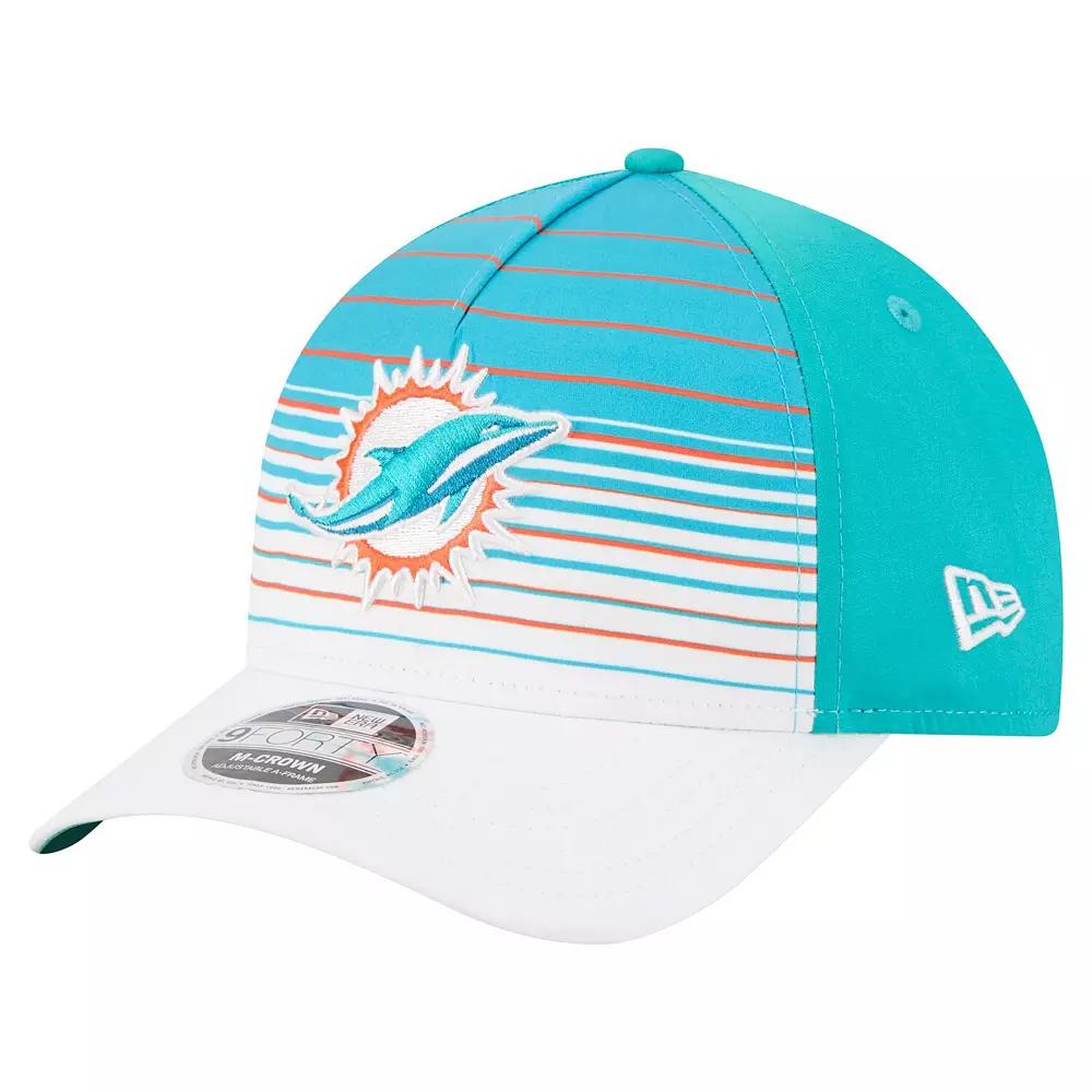 Men's New Era  White/Aqua Miami Dolphins Adventure Gradient 9FORTY M-Crown A-Frame Adjustable Hat Product Image