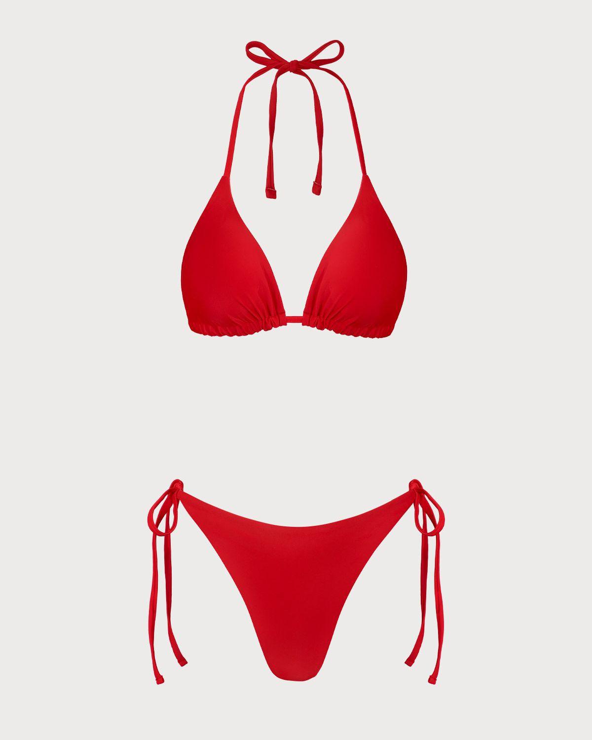 Red Floral Reversible Bikini Set Product Image