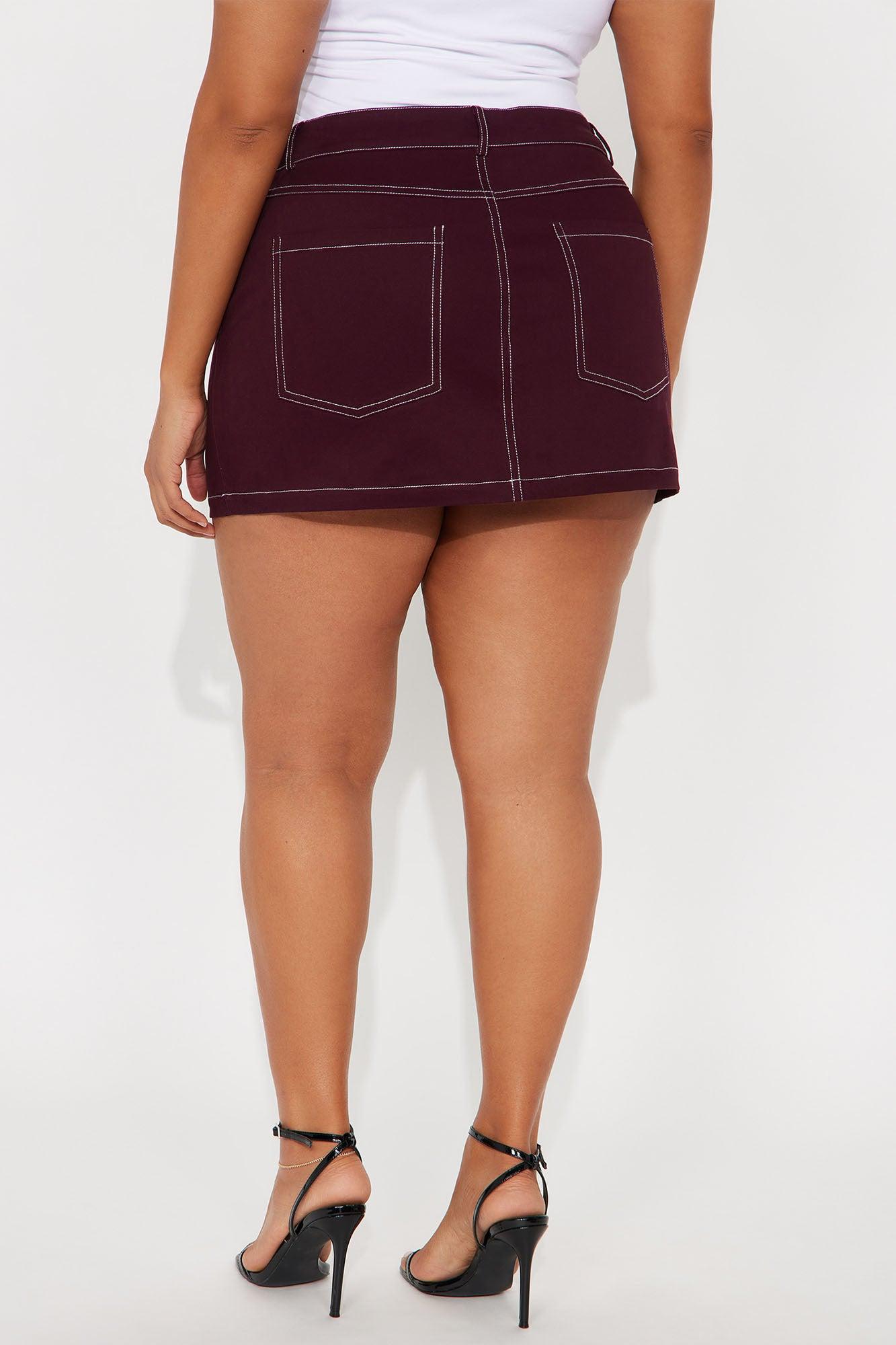 Darcy Twill Micro Mini Skirt - Plum Female Product Image