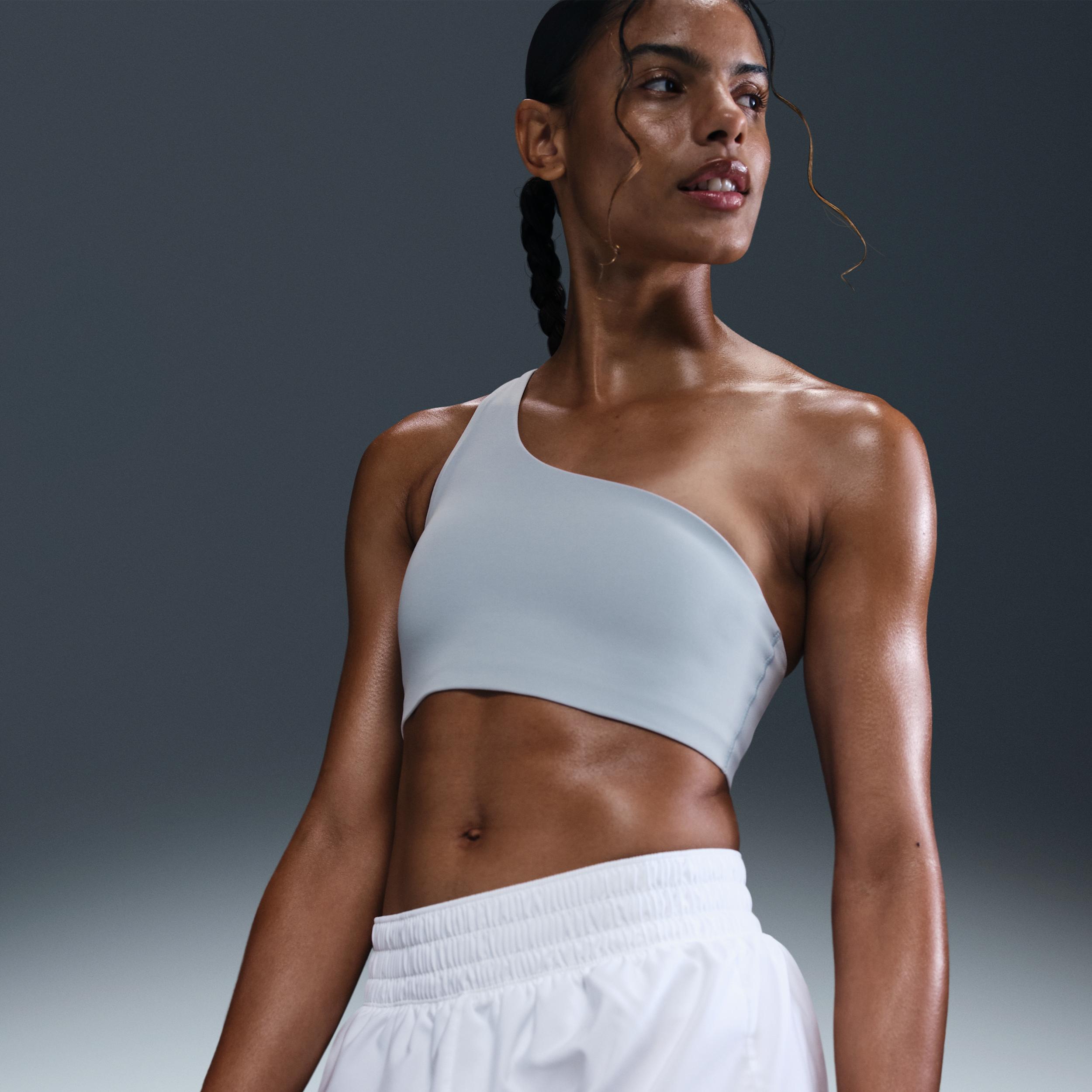Nike Womens Zenvy Asymmetrical Light-Support Padded Sports Bra | HQ9182-440 Product Image