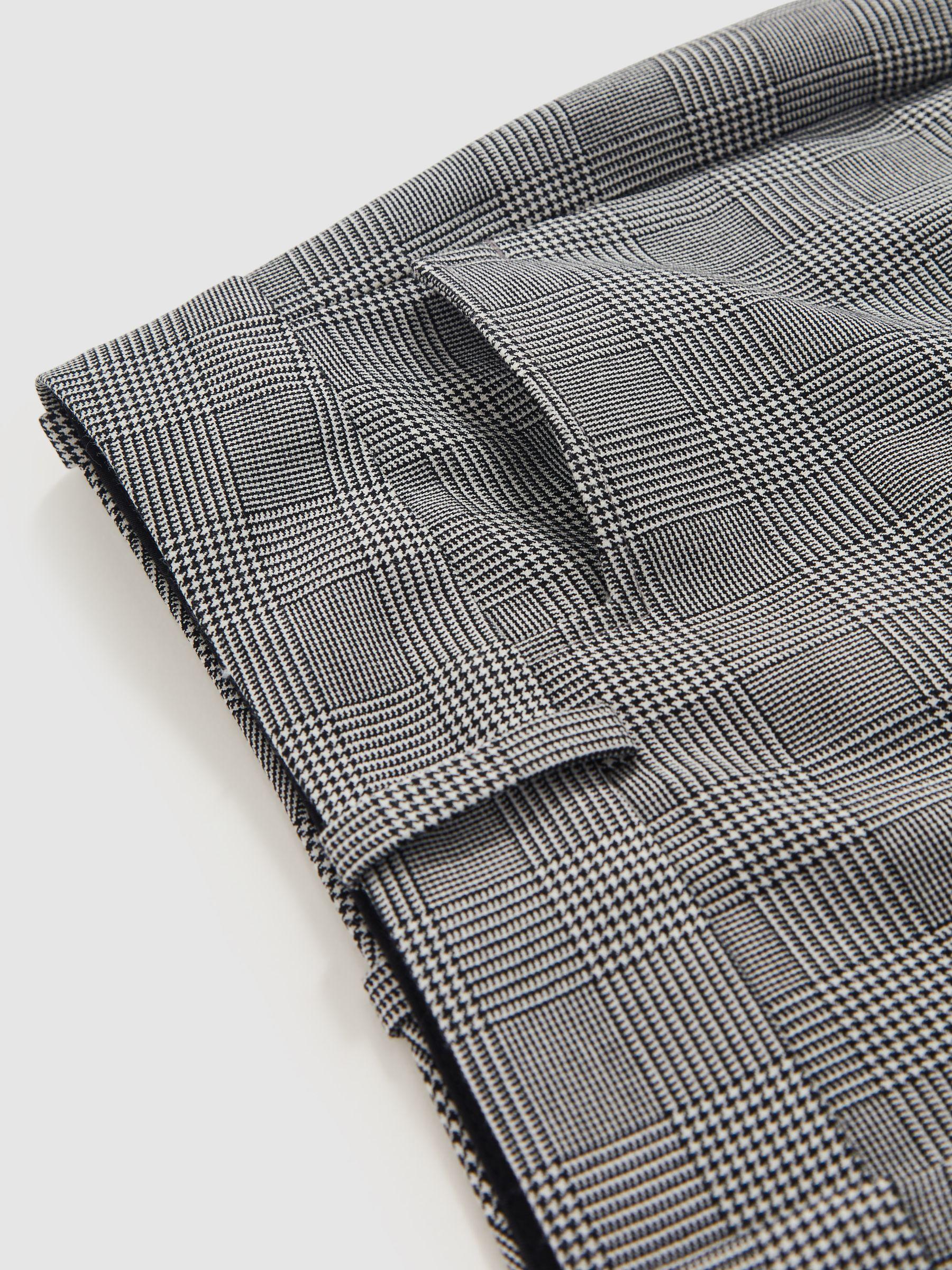 Petite Check Flared Suit Trousers in Grey Product Image