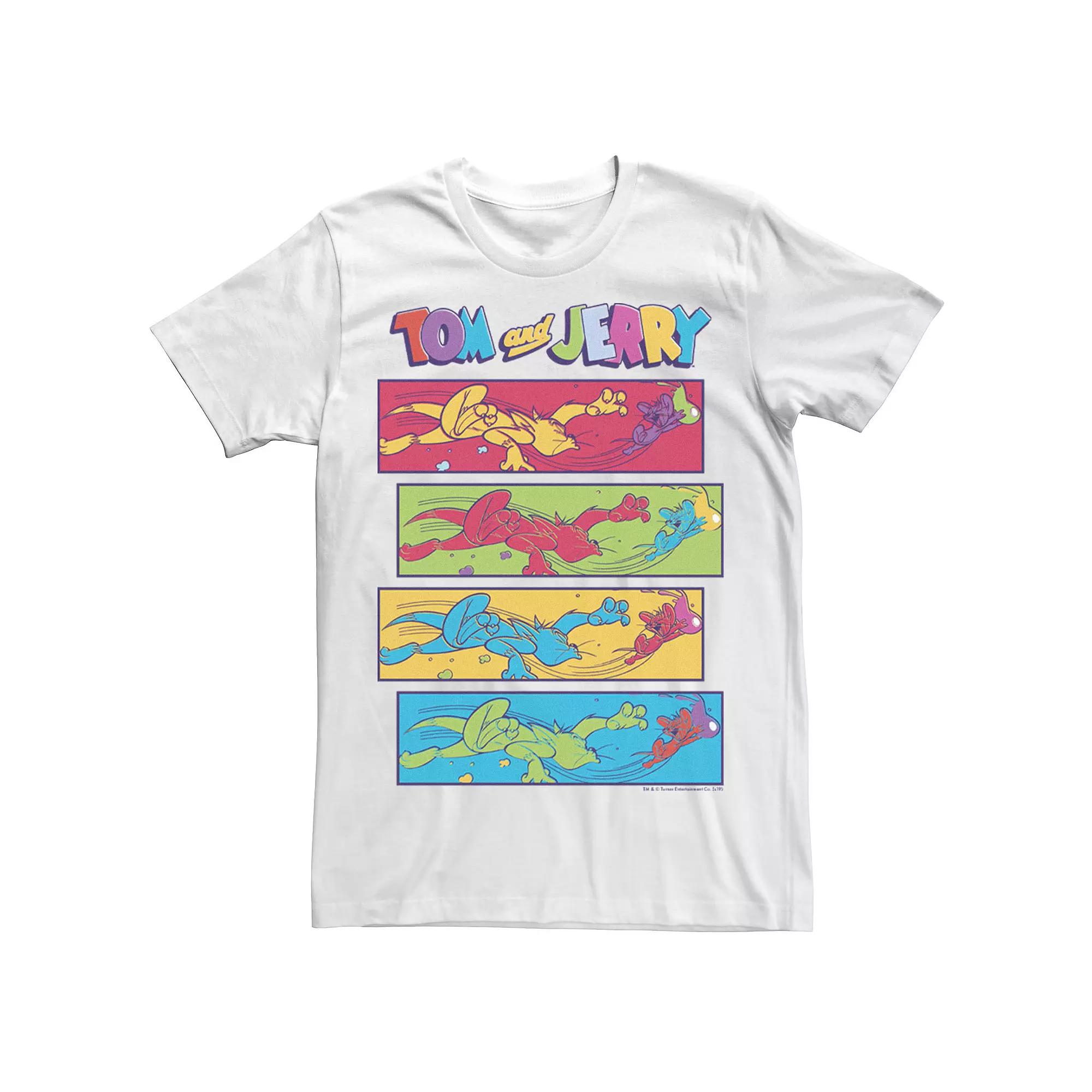 Men's Tom And Jerry Multi-Color Chase Scene Panels Tee,  Product Image