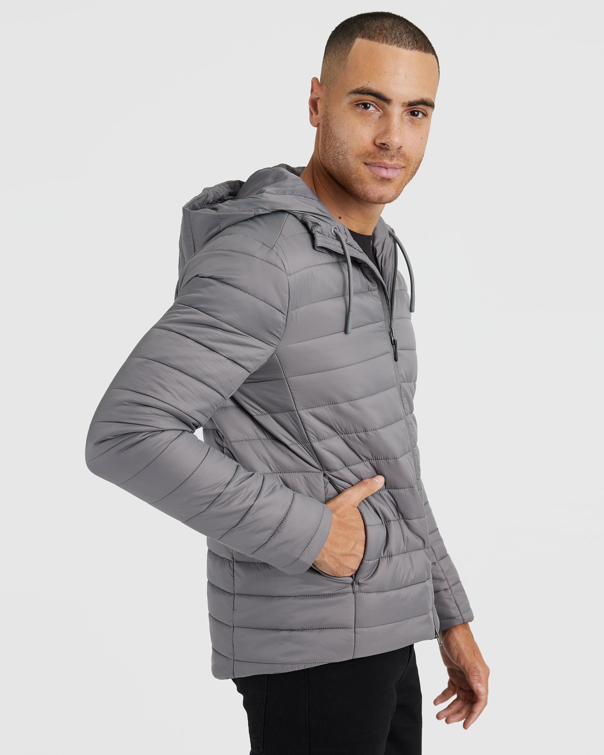 Gunmetal Hooded Puffer Jacket Product Image