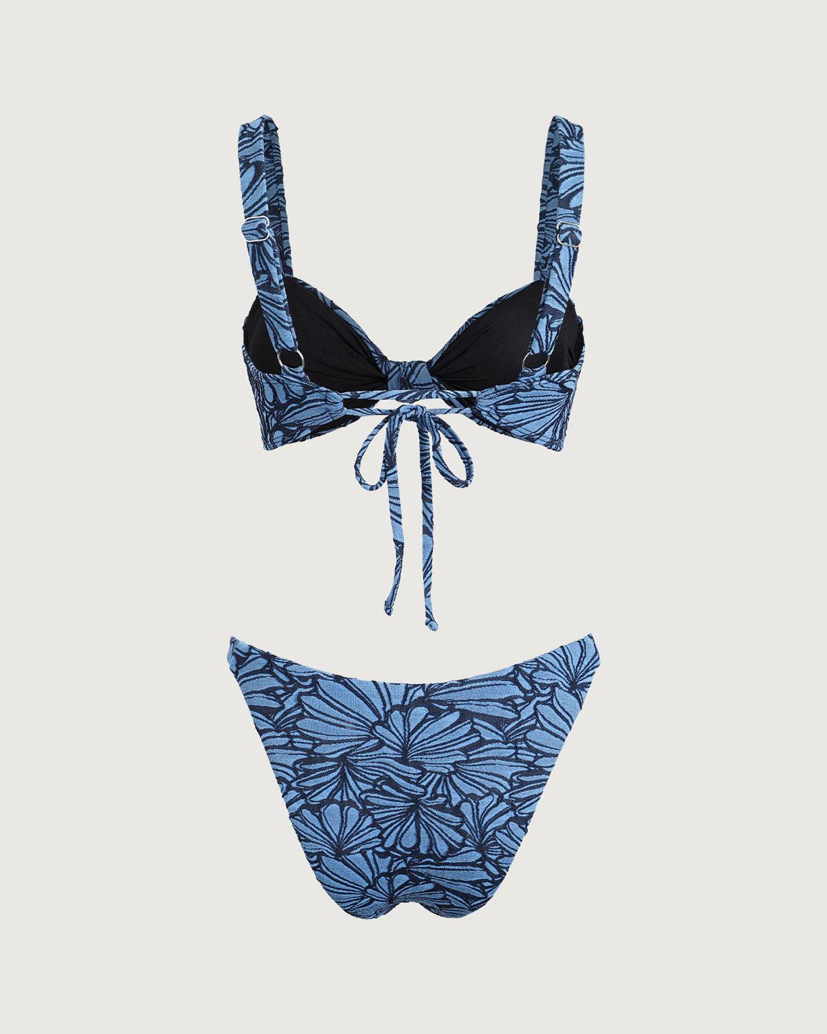 Blue Geometric Twist Bikini Set Product Image