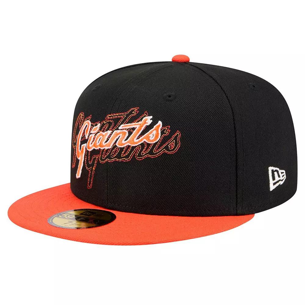 Men's New Era Black San Francisco Giants Shadow Stitch 59FIFTY Fitted Hat,  Product Image