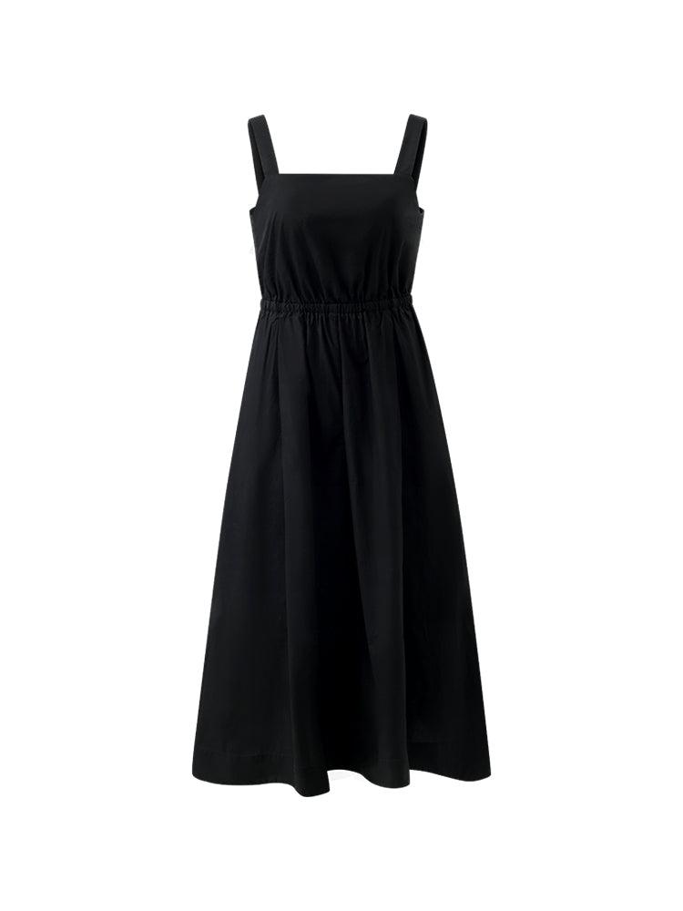 Cotton Strap Gathered Waist Jumpsuit With Detachable Chest Pads Product Image