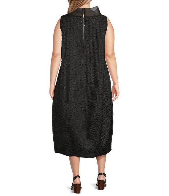 IC Collection Plus High Neck Sheer Trim Sleeveless Balloon Dress Product Image