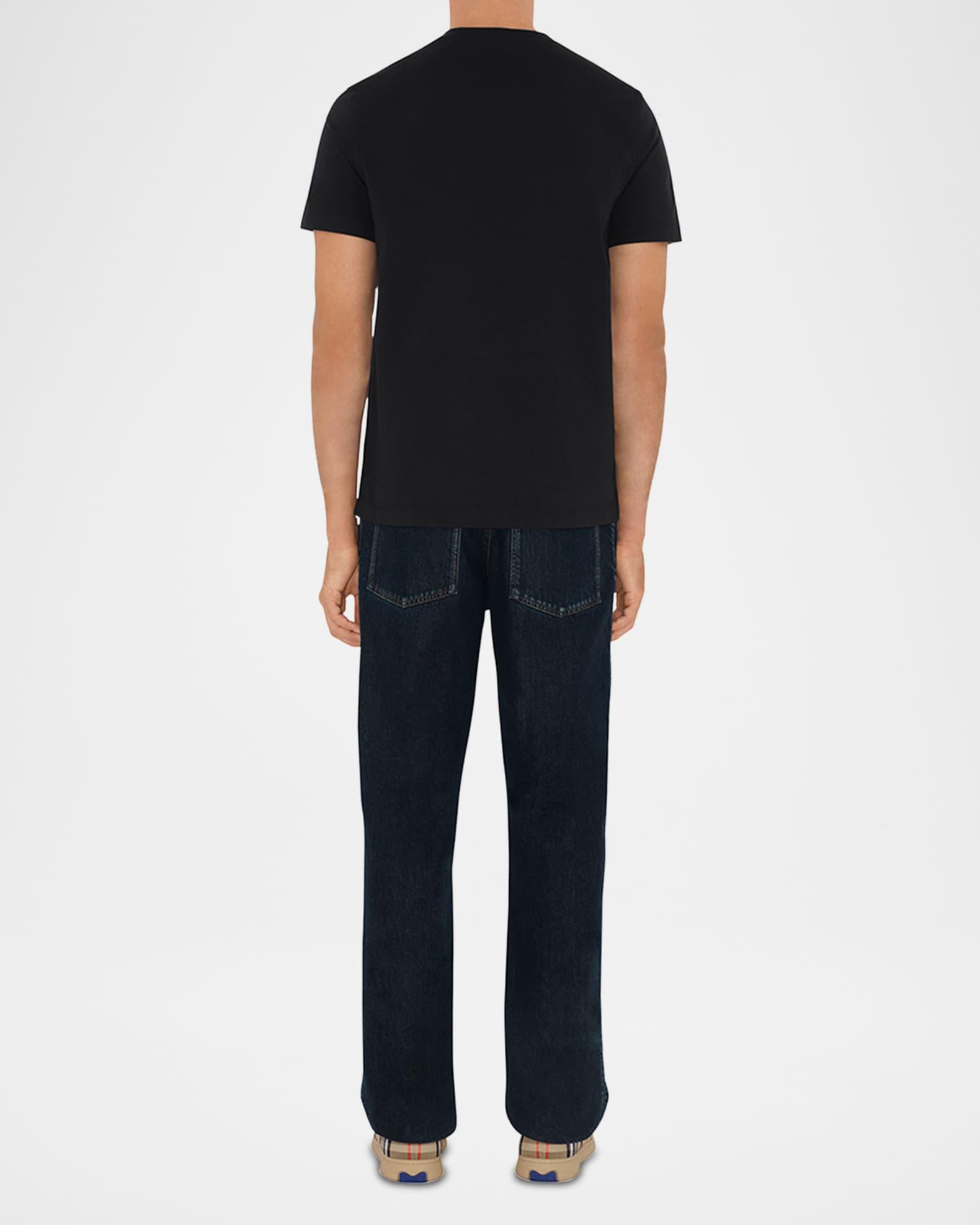 Mens Check Label Cotton Crewneck T-Shirt Product Image