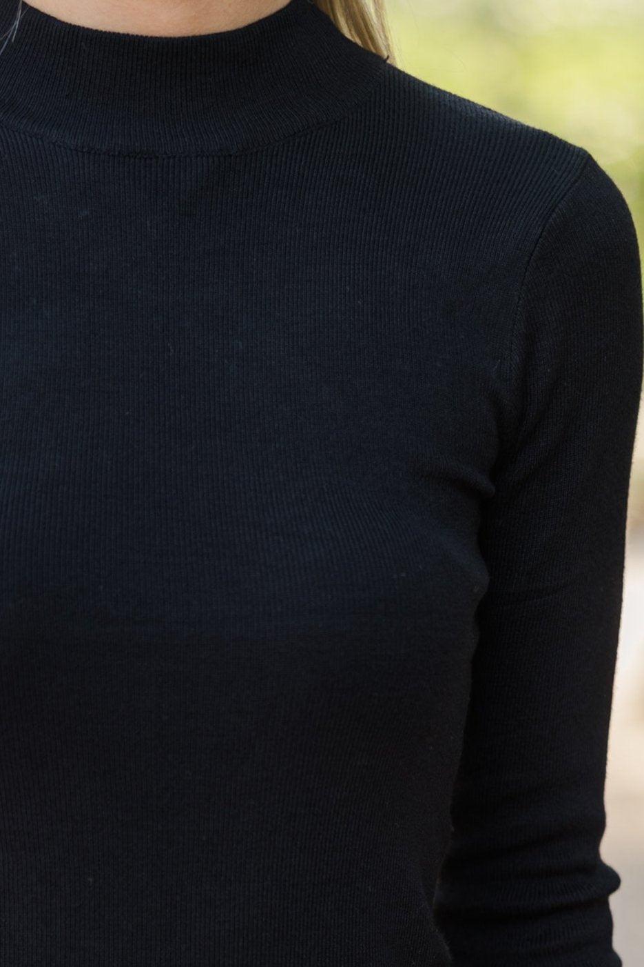 See It Through Black Ribbed Top Female Product Image