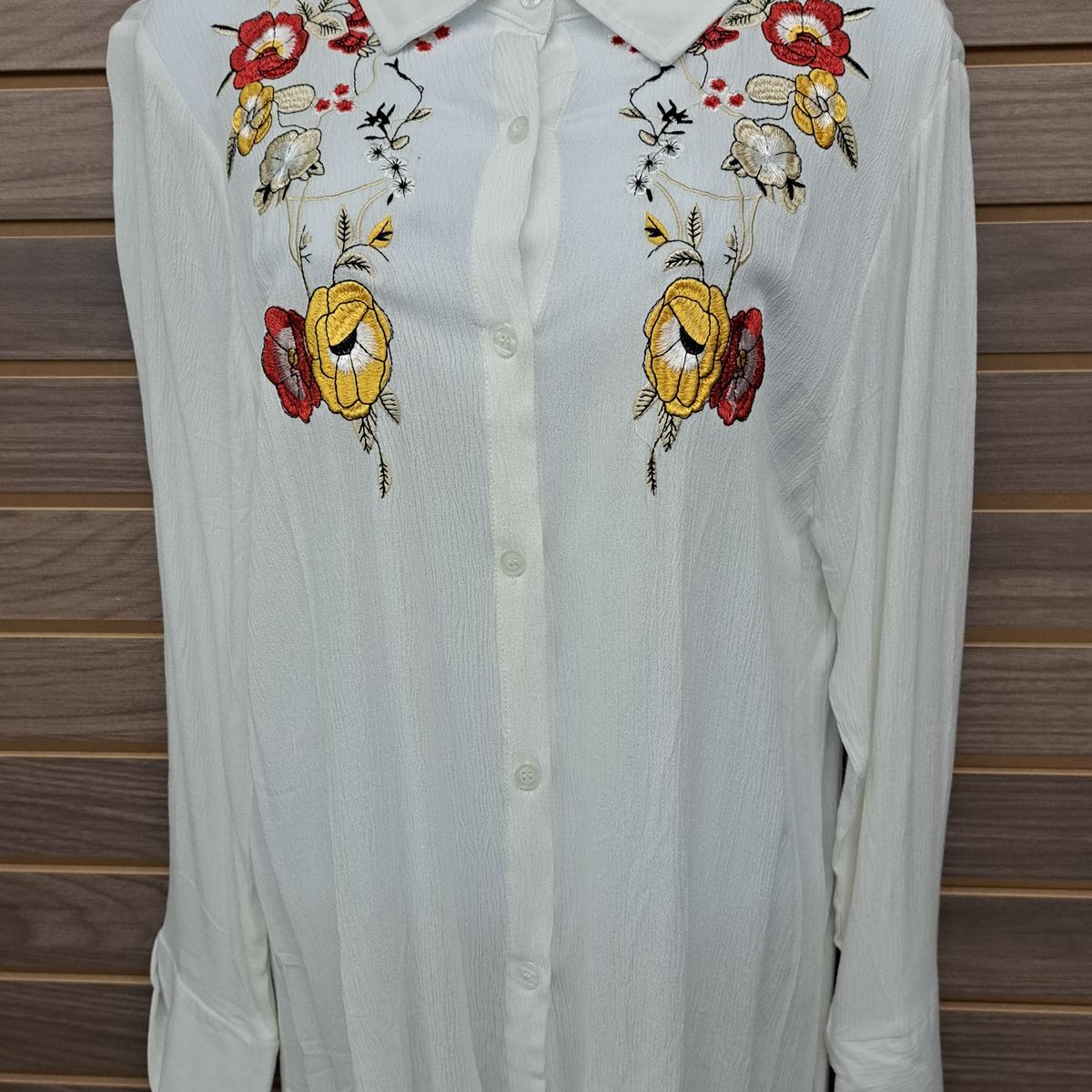EmbroideRed floral blouse Product Image