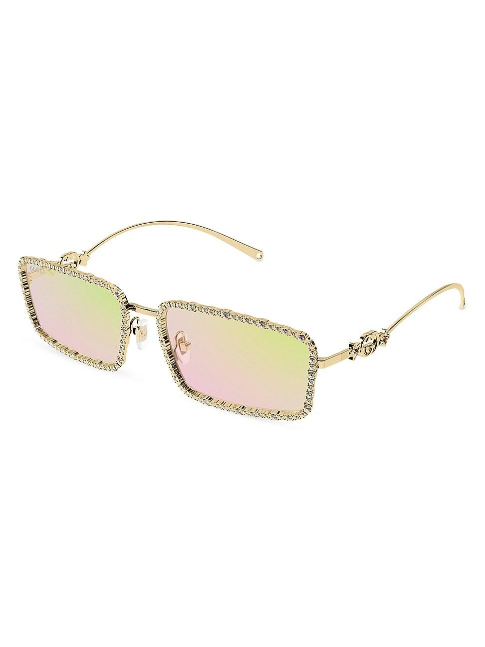 Womens Bling Bling 58MM Rectangular Sunglasses Product Image