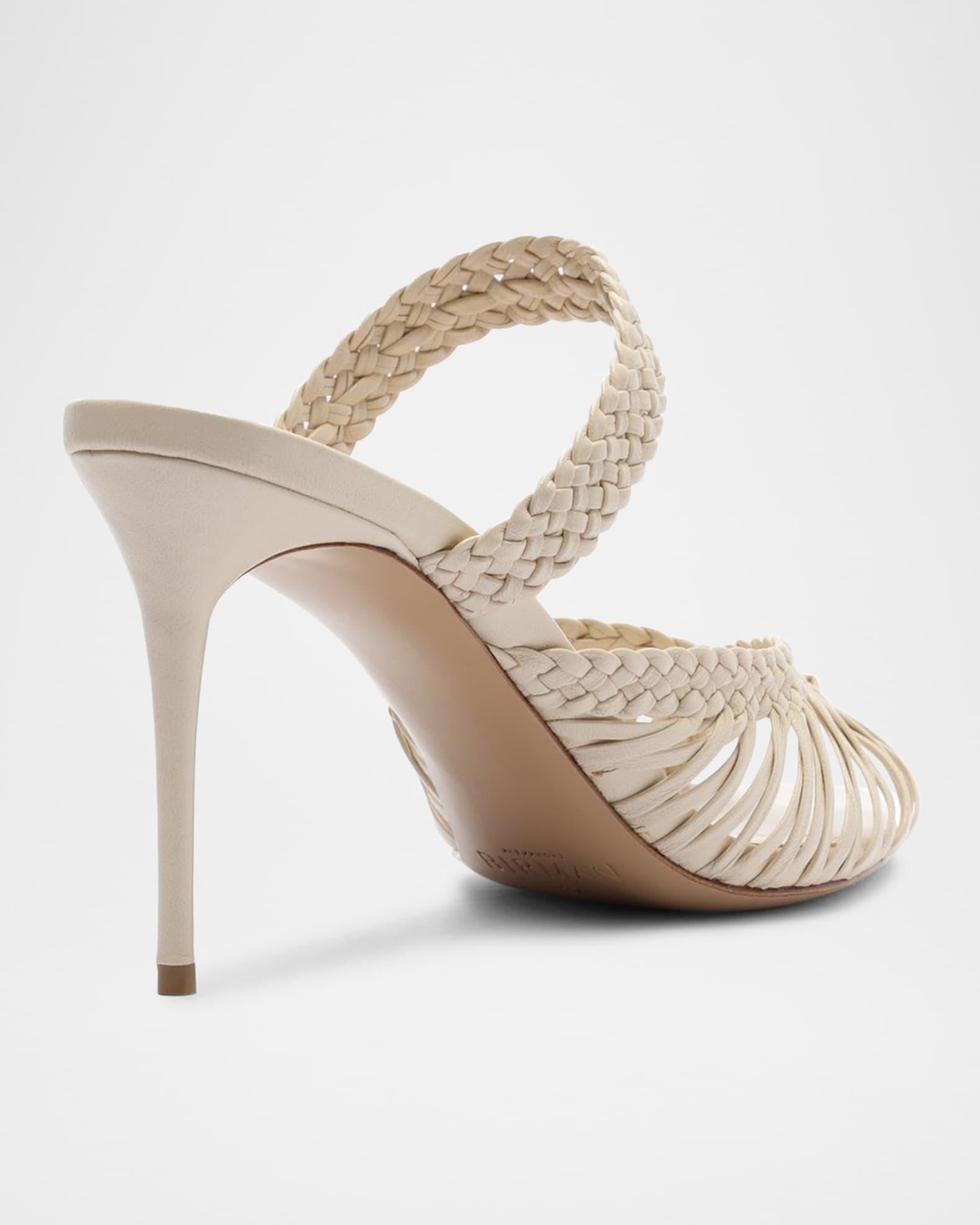 Agatha 85 Braided Leather Stiletto Sandals Product Image