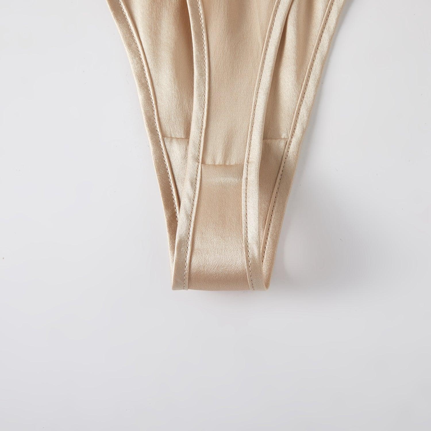 Pearl White Pure Mulberry Silk T-String Panties | Mid to High Waist | 22 Momme | Float Collection Product Image