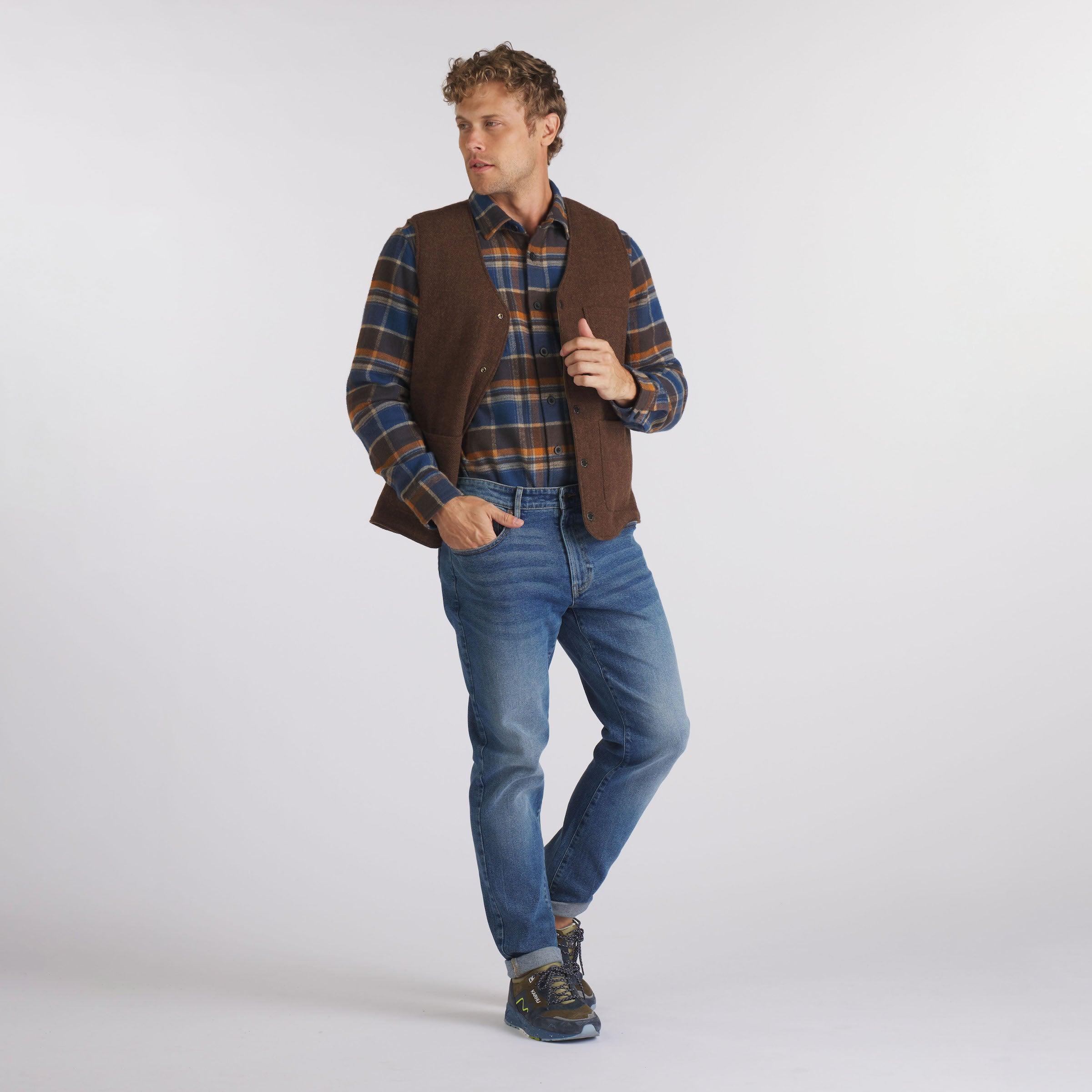 Country Tweed Reversible Vest - Chestnut Product Image