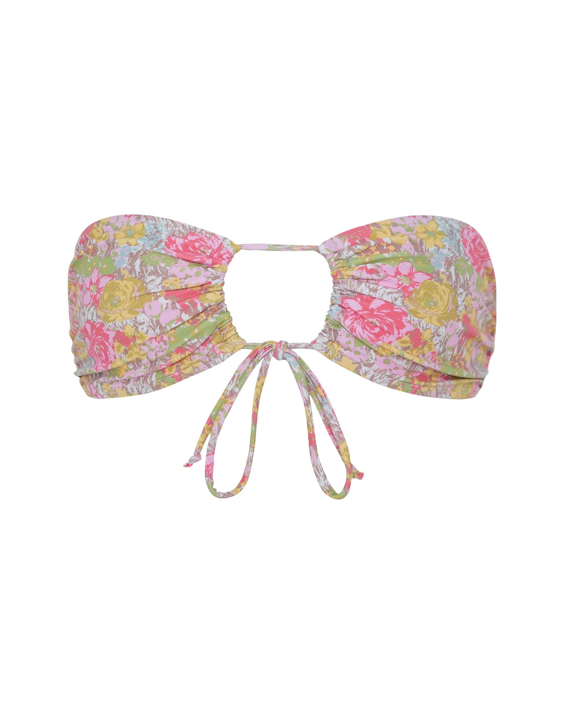 Farida Bikini Bottom in Pink Abstract Floral Swim Female Product Image