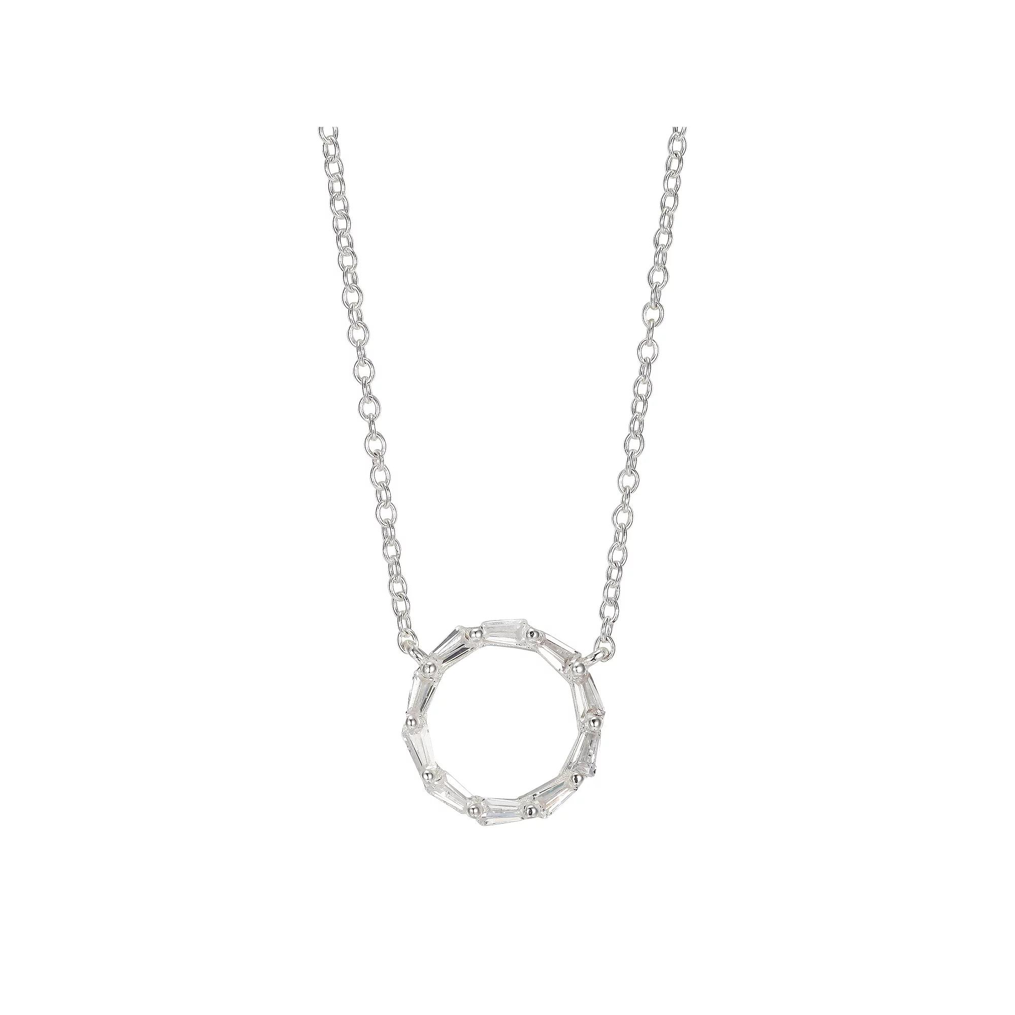 Love This Life Sterling Silver Cubic Zirconia Open Circle Necklace, Women's, Size: 18" Product Image