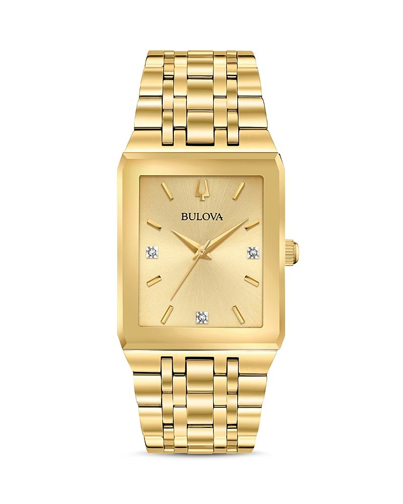 Bulova Futuro Quadra Gold-Tone Link Bracelet Watch, 30mm x 45mm Product Image