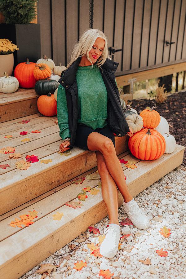 Cool Mornings Vintage Wash Sweatshirt in Olive Product Image