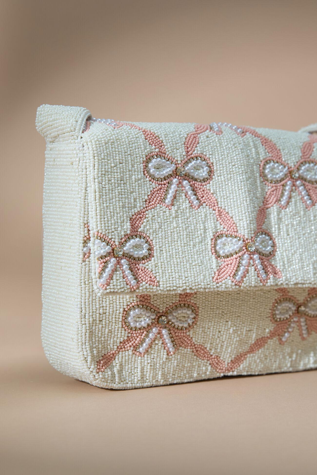 Beaded Bow Shoulder Purse Product Image