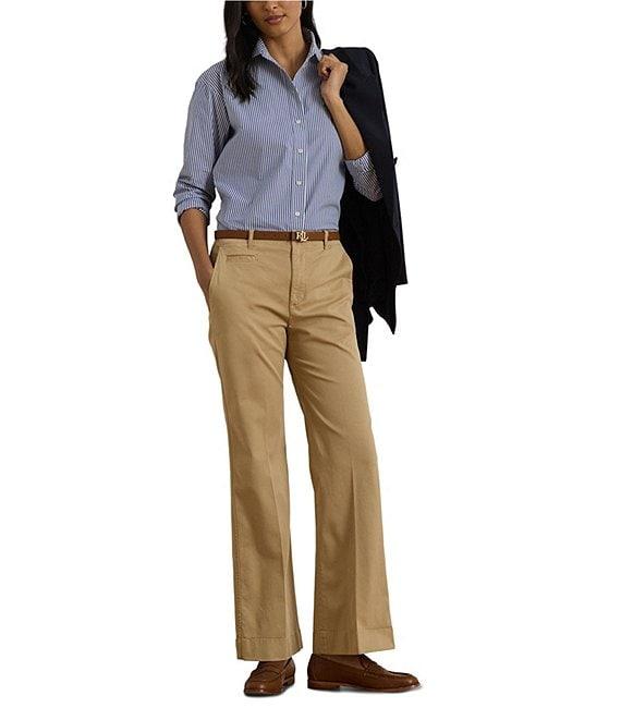 Lauren Ralph Lauren Stretch Cotton Straight Leg Pants Product Image
