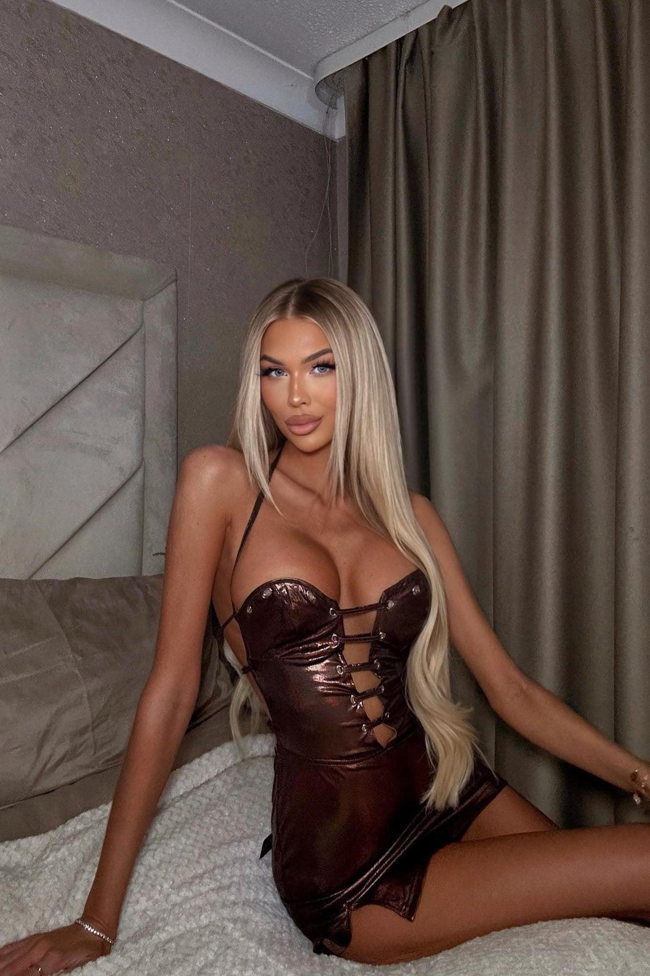 Ashlynn Lace Up Mini Dress - Chocolate Product Image